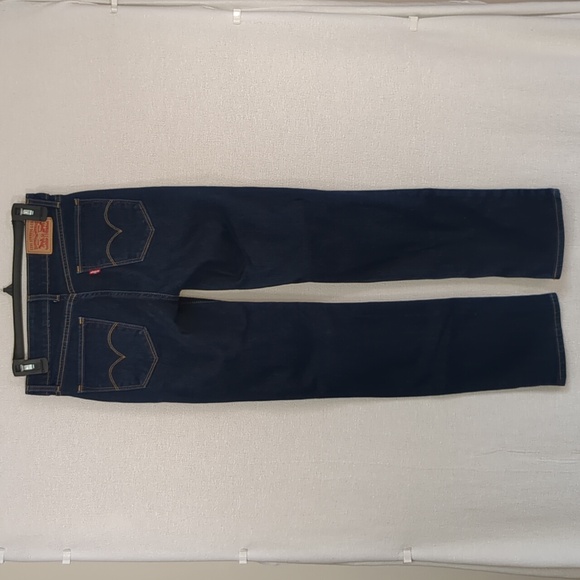 Levi's 714 Women's Straight Fit Dark Wash Jeans Size 27 Waist 30 Length EUC - Picture 8 of 14